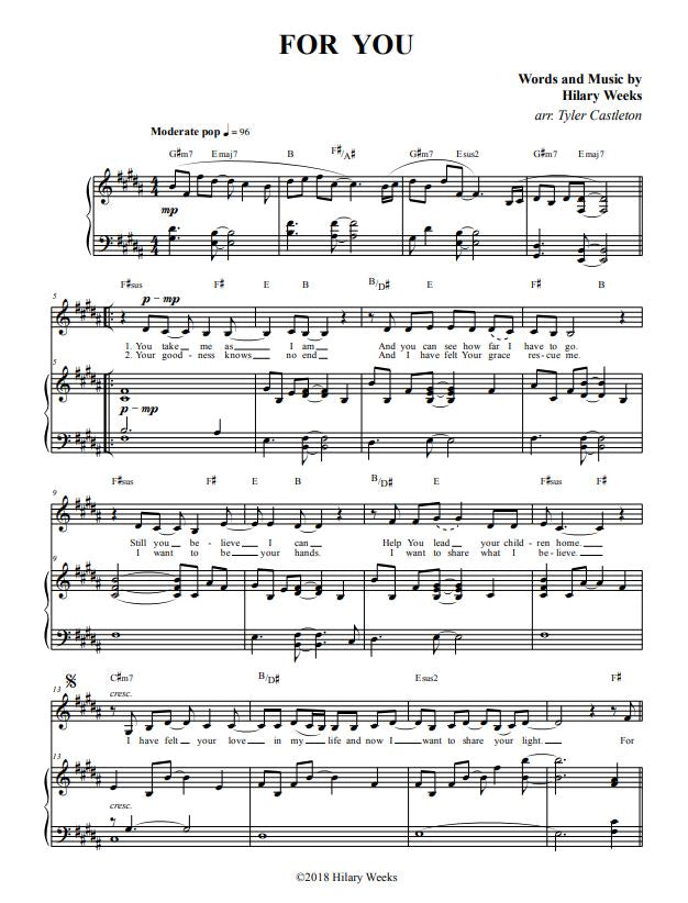 For You | Sheet Music