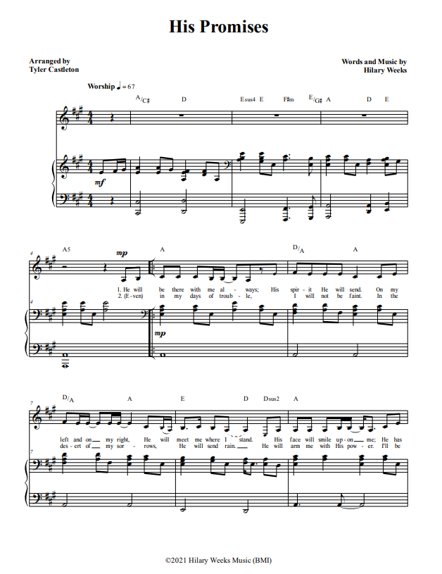 His Promises | Sheet Music
