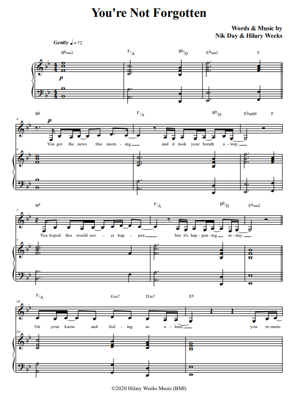 Not Forgotten | Sheet Music