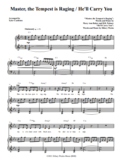 Master the Tempest & He'll Carry You | Sheet Music