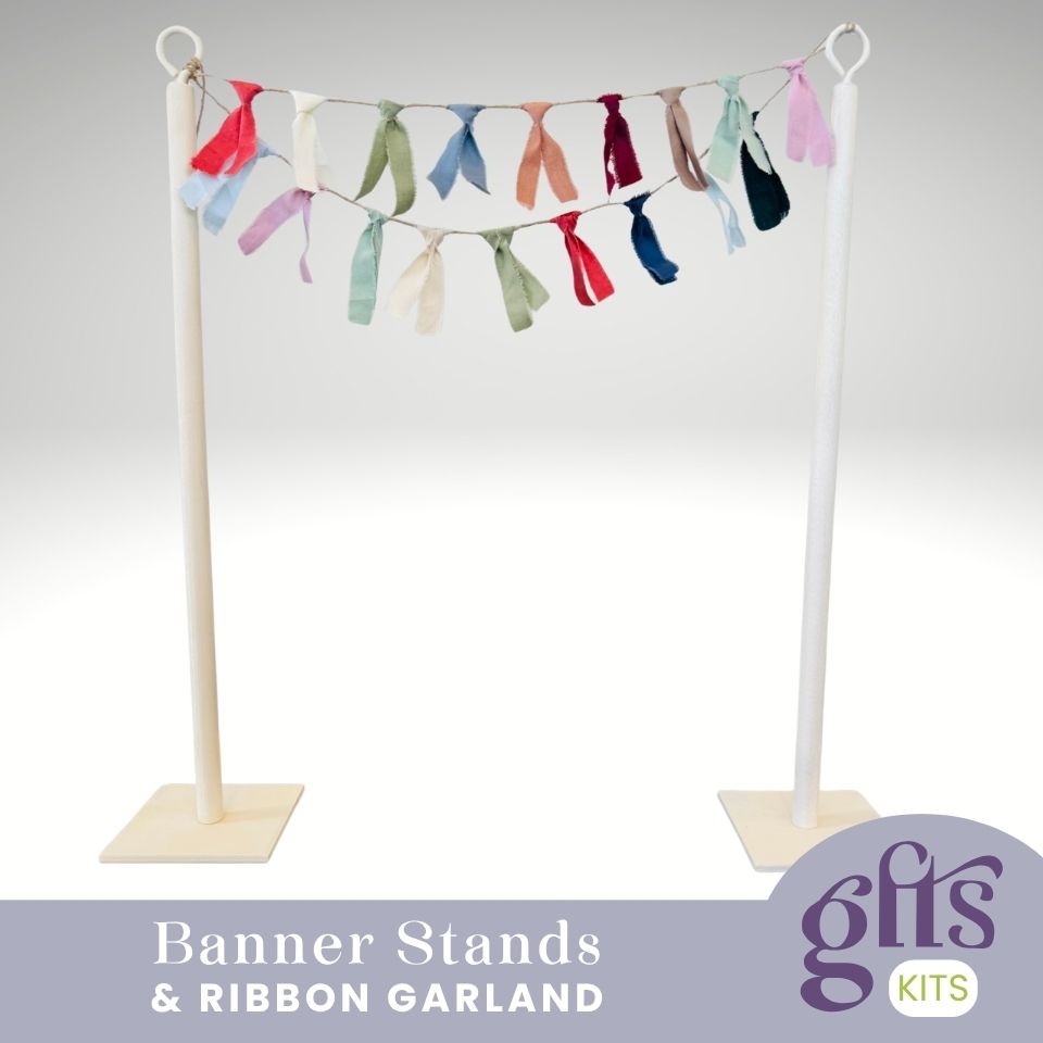 Banner Stands and Ribbon Garland