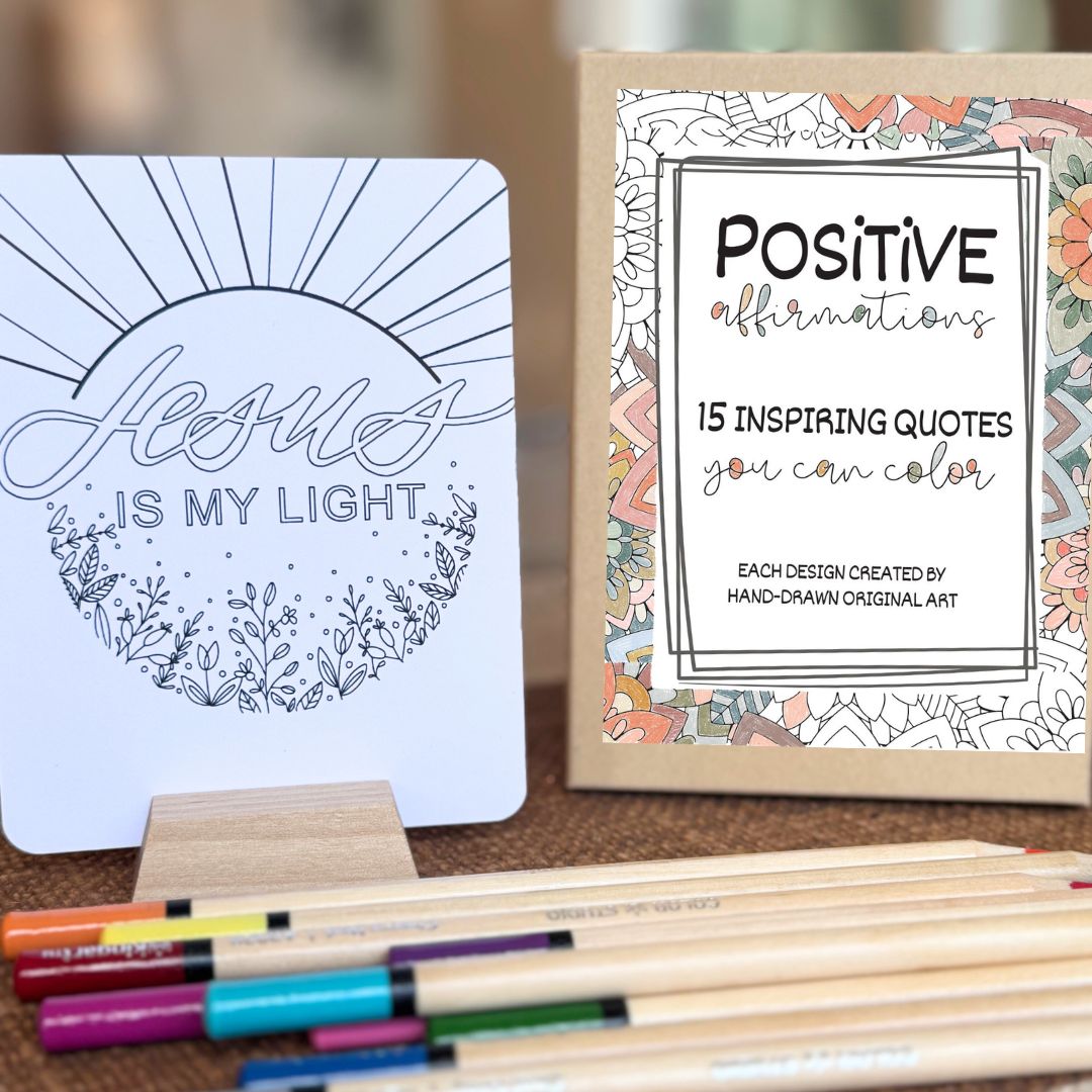 Positive Affirmations Coloring Cards