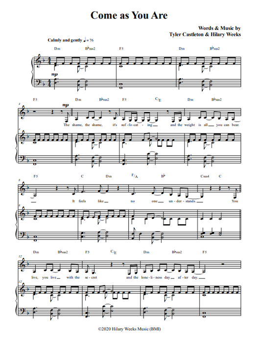 Come As You Are | Sheet Music