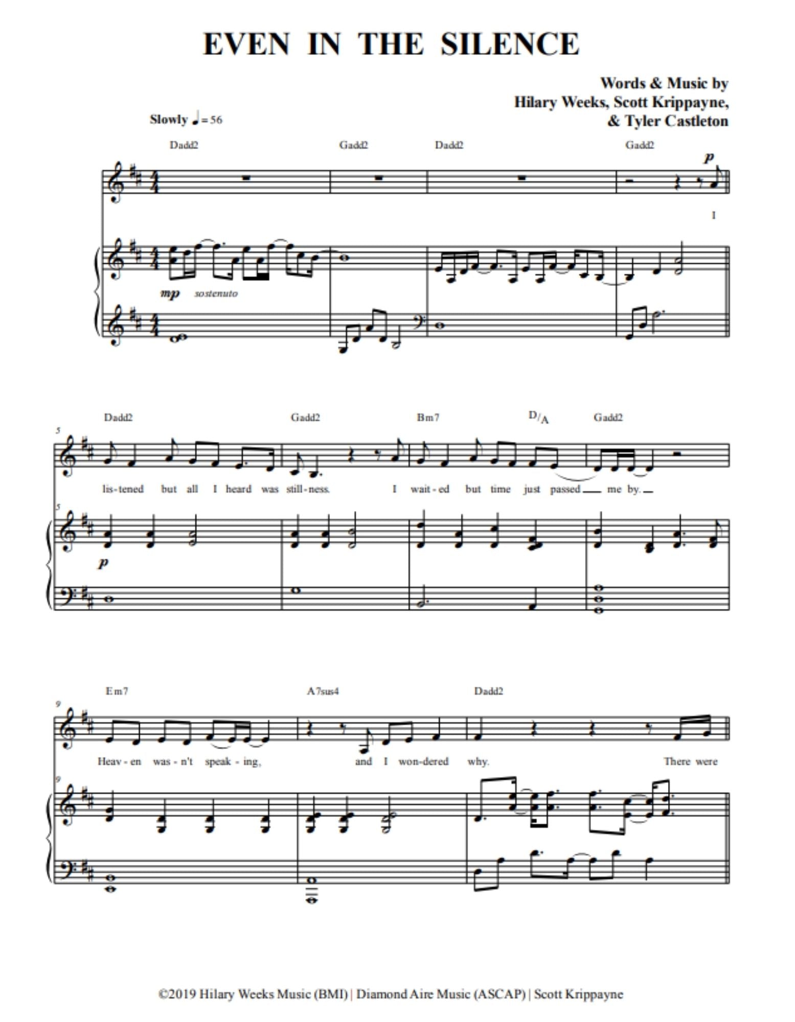 Even in the Silence | Sheet Music