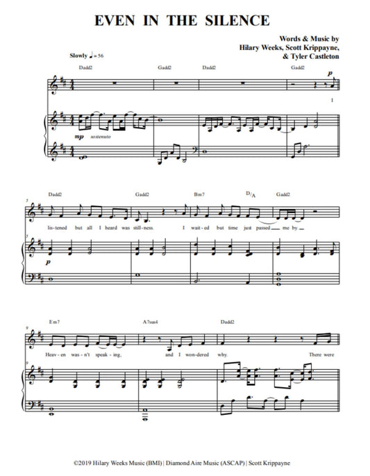 Even in the Silence | Sheet Music