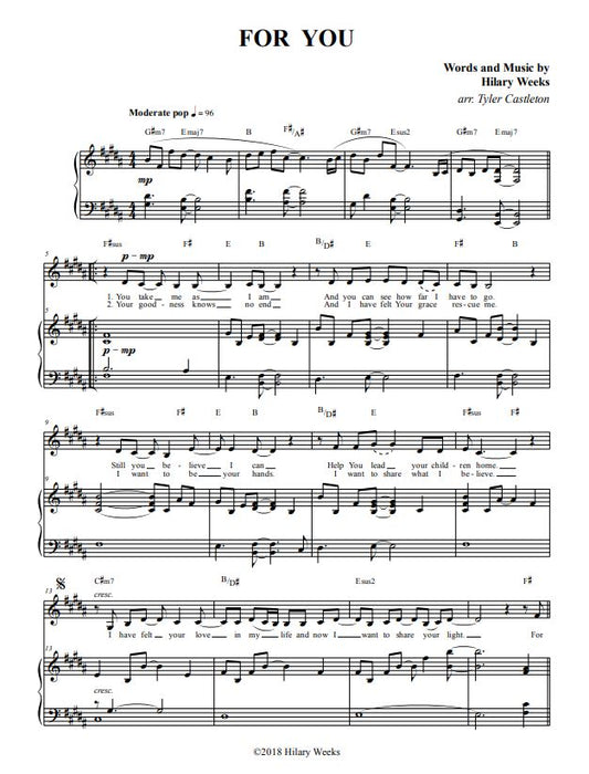 For You | Sheet Music