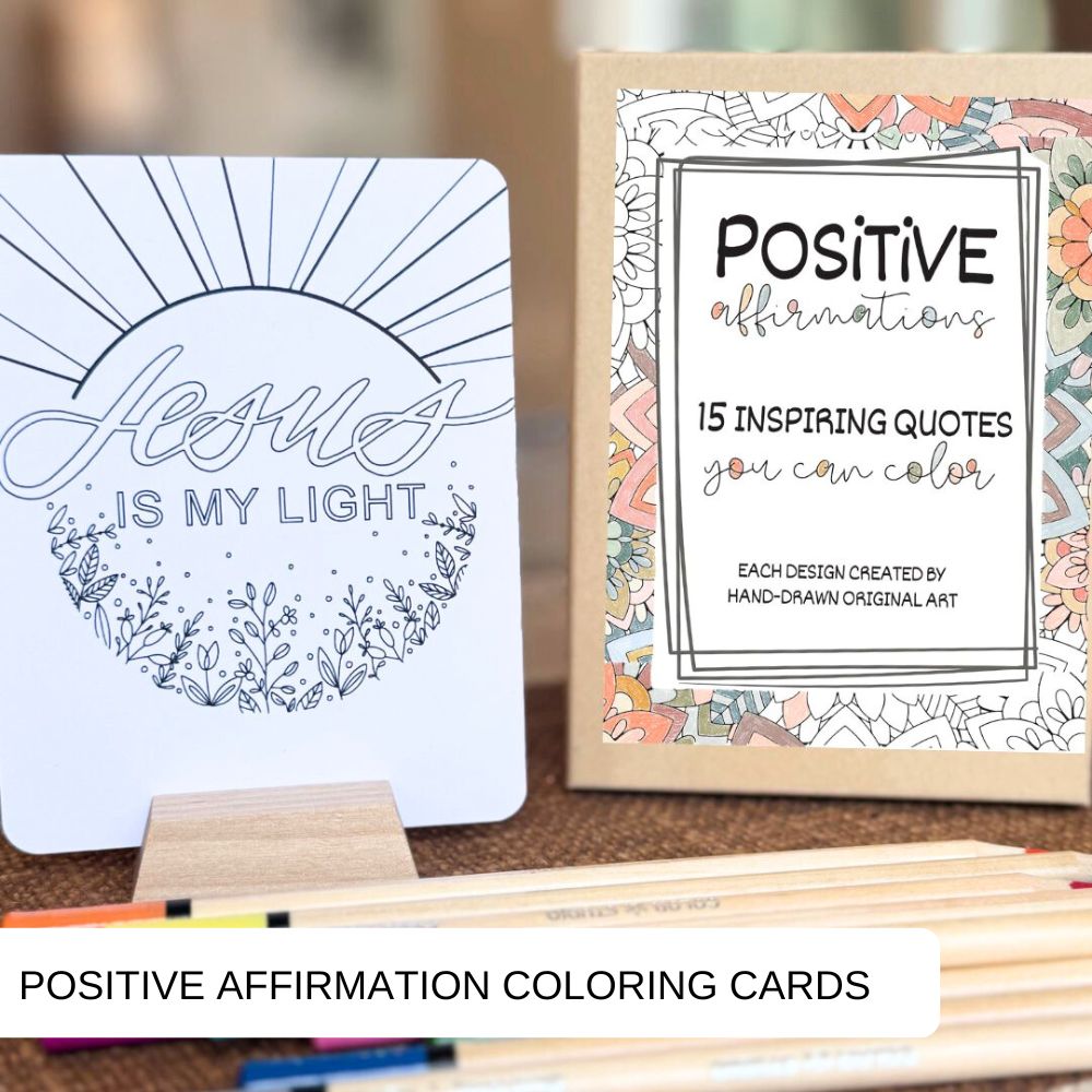 Positive Affirmation Coloring Cards