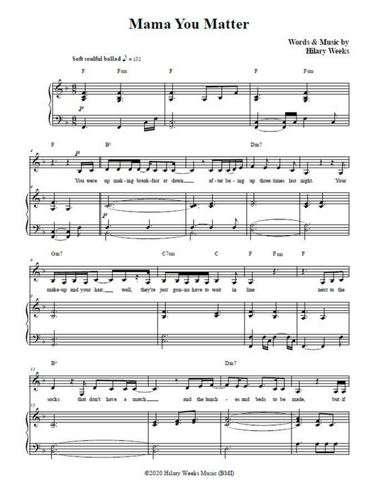 Mama You Matter | Sheet Music