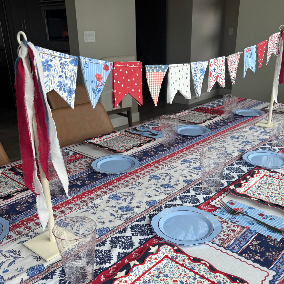 Banner Stands and Ribbon Garland