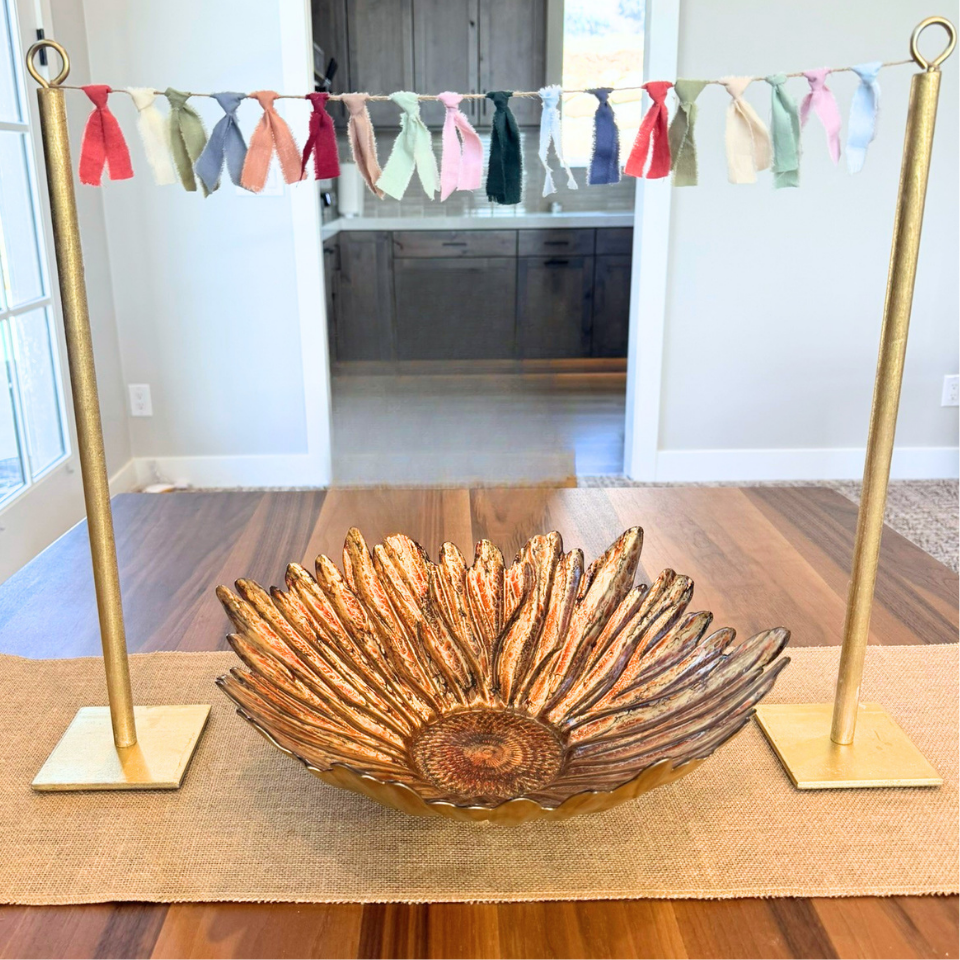 Banner Stands and Ribbon Garland