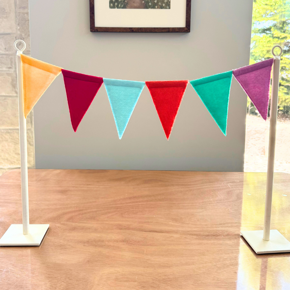 Banner Stands and Ribbon Garland